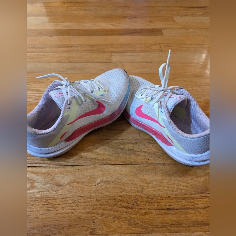 Nike White and Pink Athletic Sneakers
